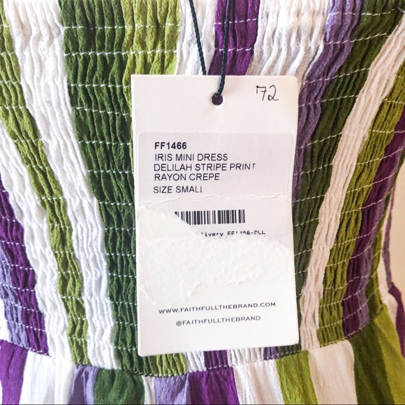 Revolve Faithfull the Brand Iris Mini Dress Delilah Stripe - Picture 6 of 11